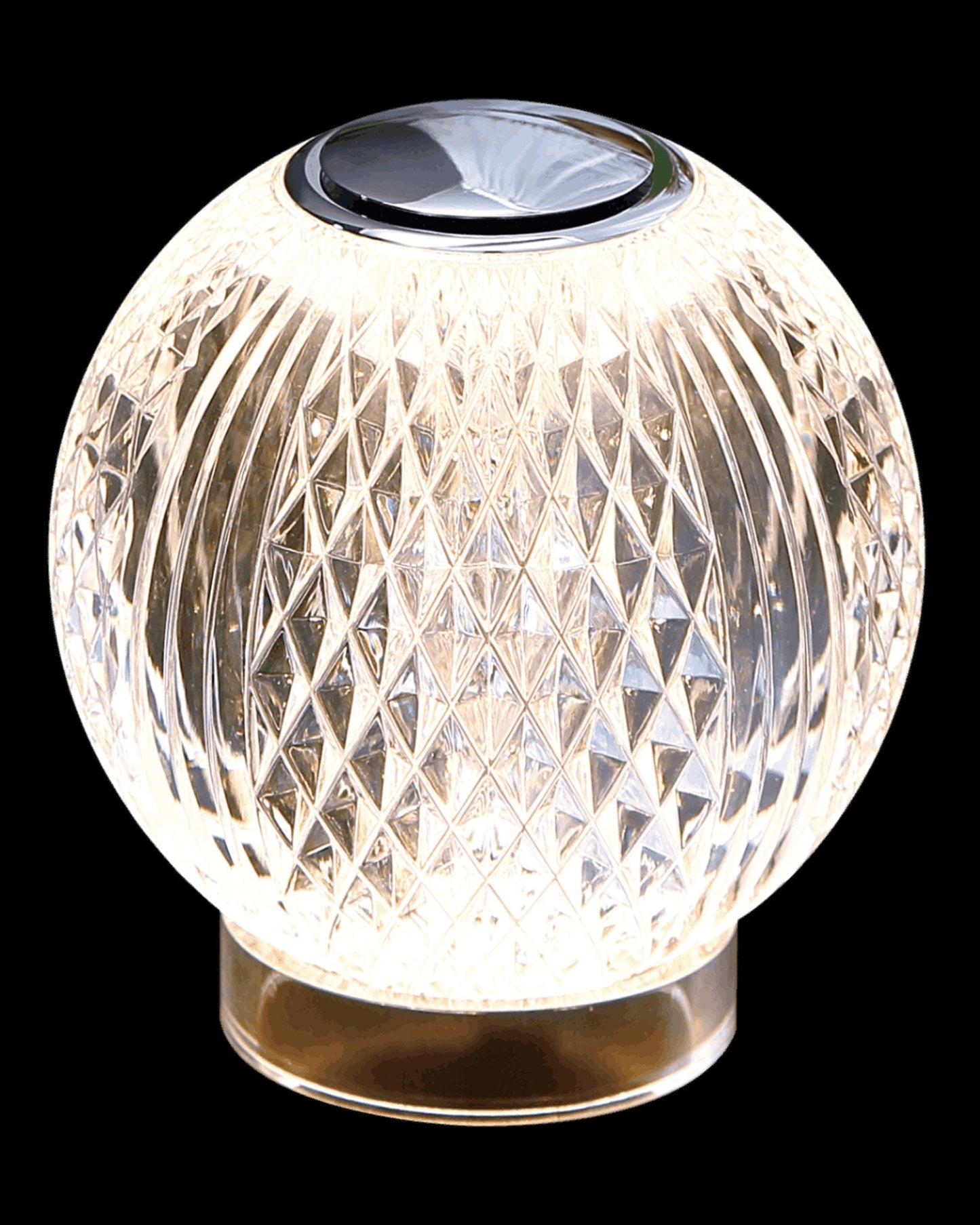 Diamante Globe Chargeable Table Lamp Chrome Light