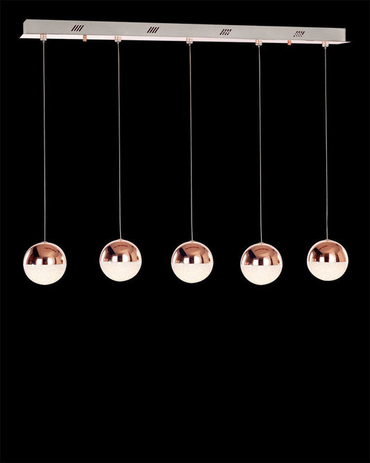 Eclipse 5Lt Bar Pendant Copper Dimmable Light