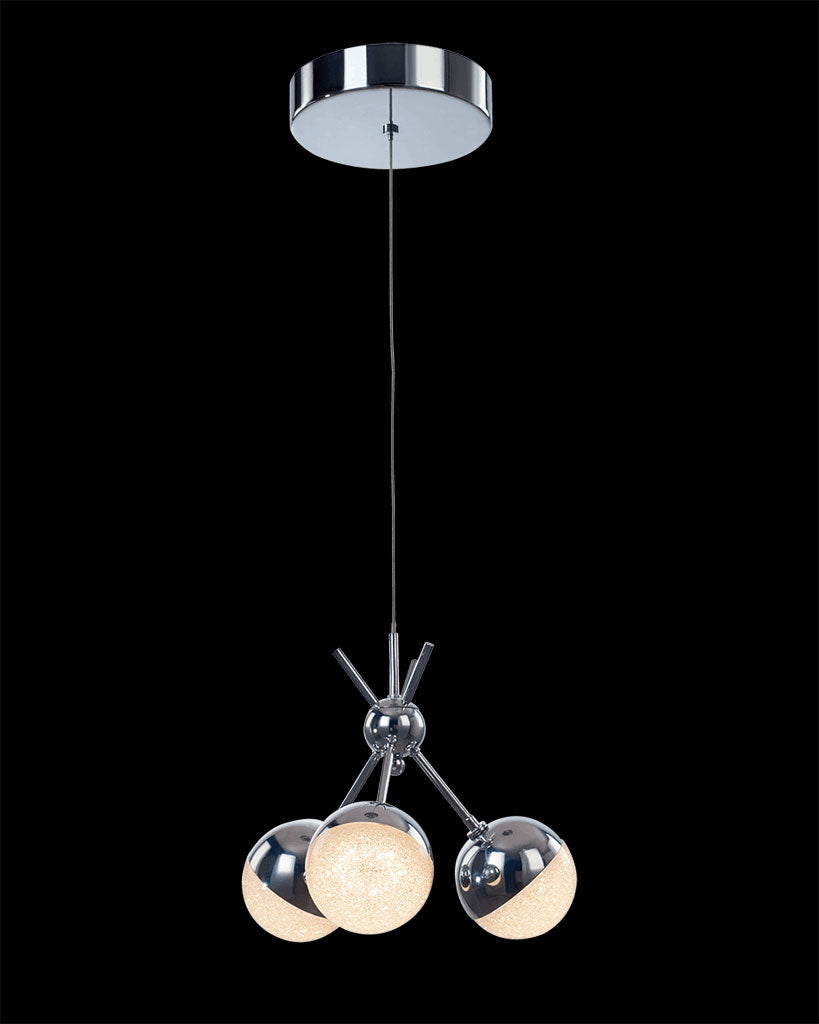 Eclipse 3Lt Cluster Semi-Flush Chrome Dimmable Light