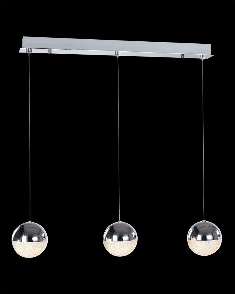 Eclipse 3Lt Bar Pendant Chrome Dimmable Light