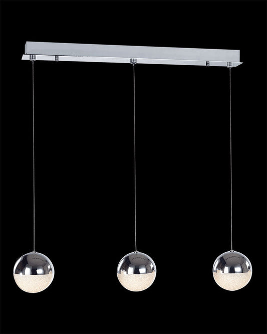 Eclipse 3Lt Bar Pendant Chrome Dimmable Light