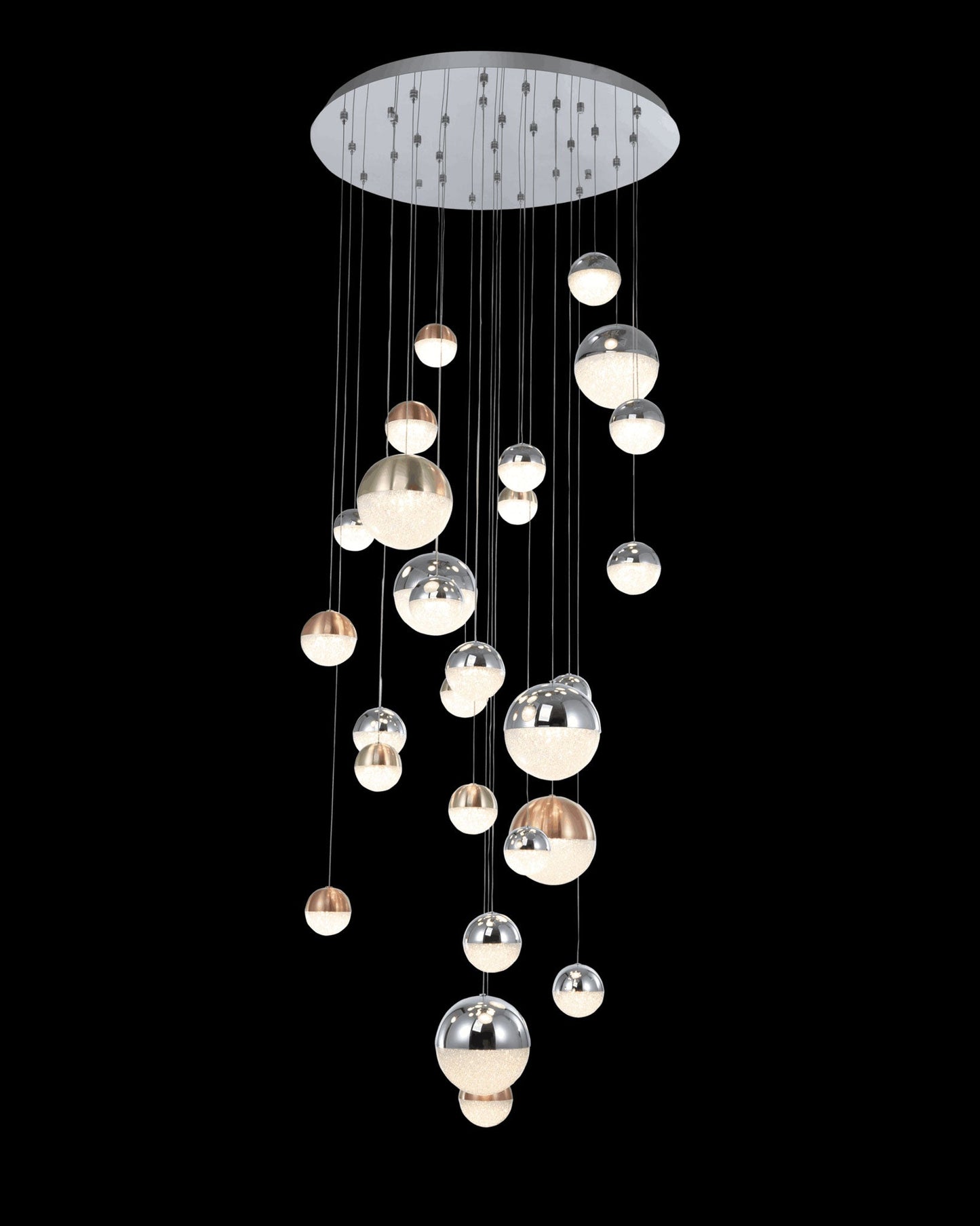 Eclipse 27Lt Round Pendant Mix Size and Colour Dimmable Light
