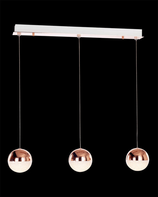 Eclipse 3Lt Bar Pendant Copper Dimmable Light