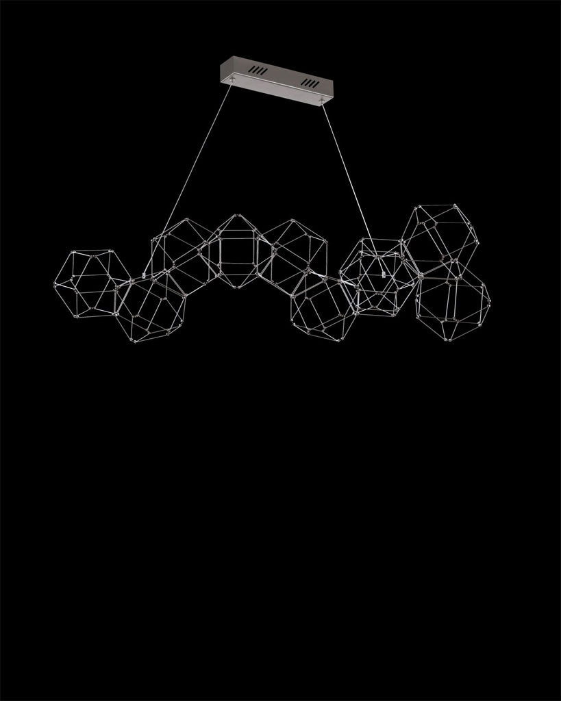 Lucciola 10 Prism Linear Pendant Stainless Steel Light