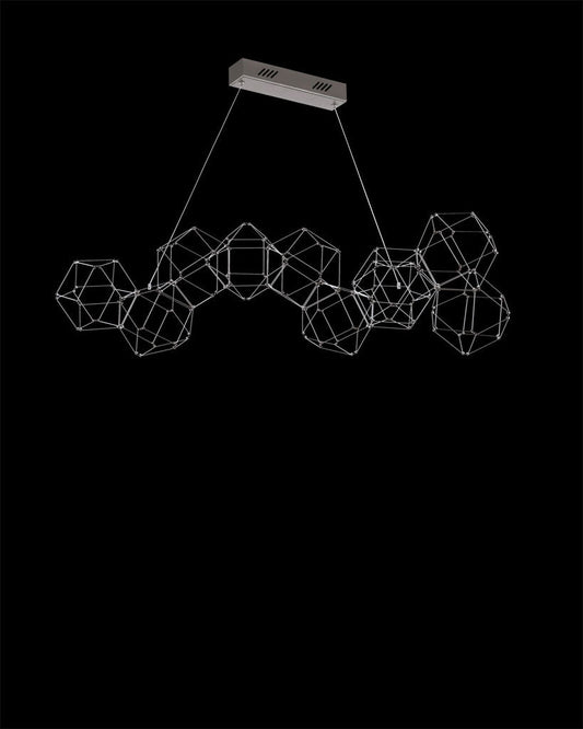 Lucciola 10 Prism Linear Pendant Stainless Steel Light