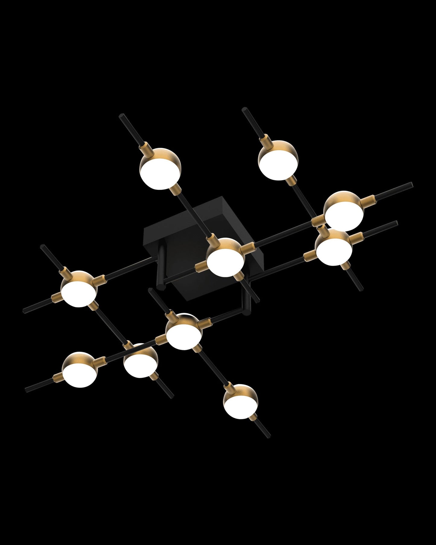 Molecular 10Lt Ceiling Black With Gold Model C Light