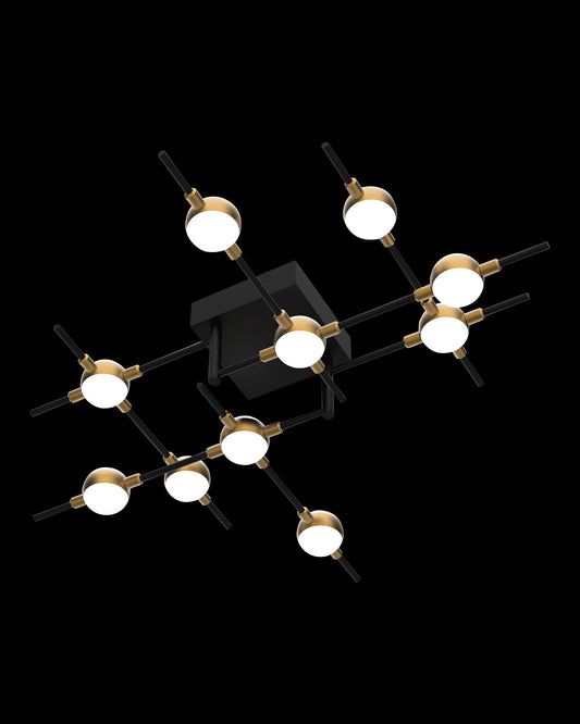 Molecular 10Lt Ceiling Black With Gold Model C Light