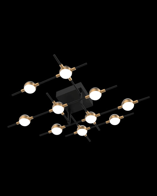 Molecular 10Lt Ceiling Black With Gold Model A Light