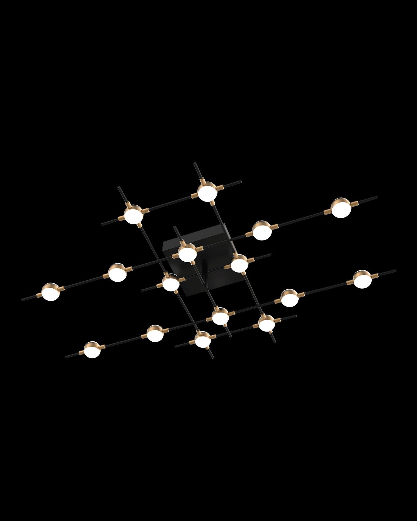 Molecular 16Lt Ceiling Black With Gold Model C Light