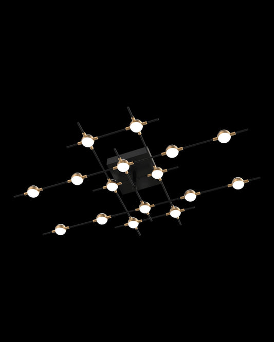 Molecular 16Lt Ceiling Black With Gold Model C Light