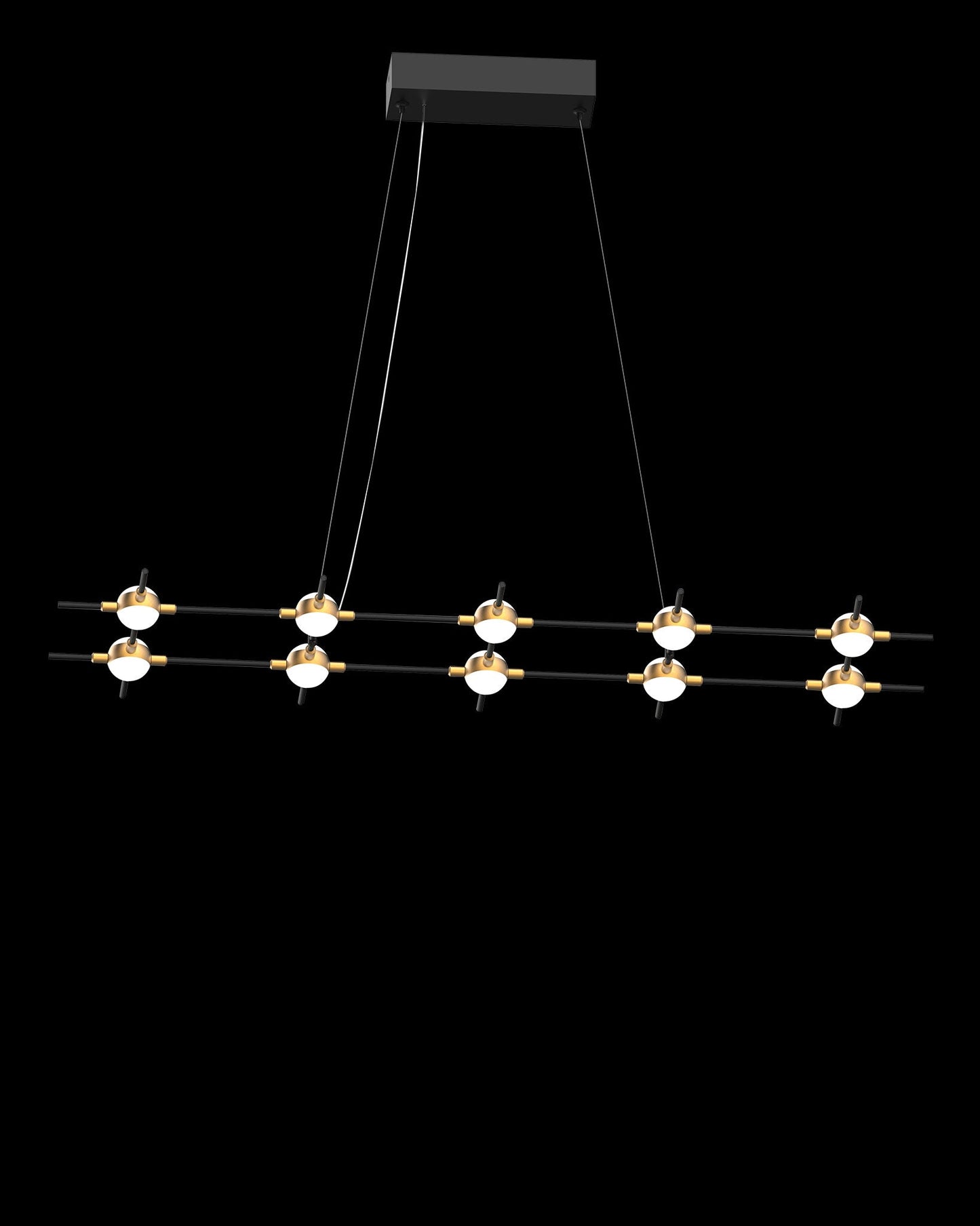 Molecular 10Lt Pendant Black With Gold Model C Light
