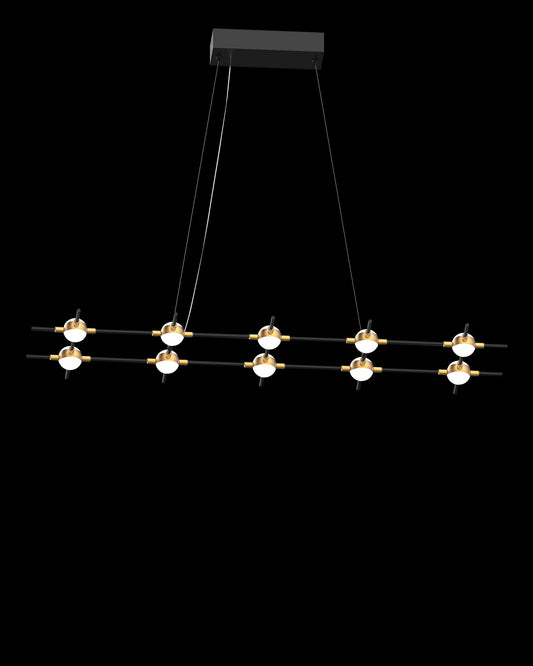 Molecular 10Lt Pendant Black With Gold Model C Light