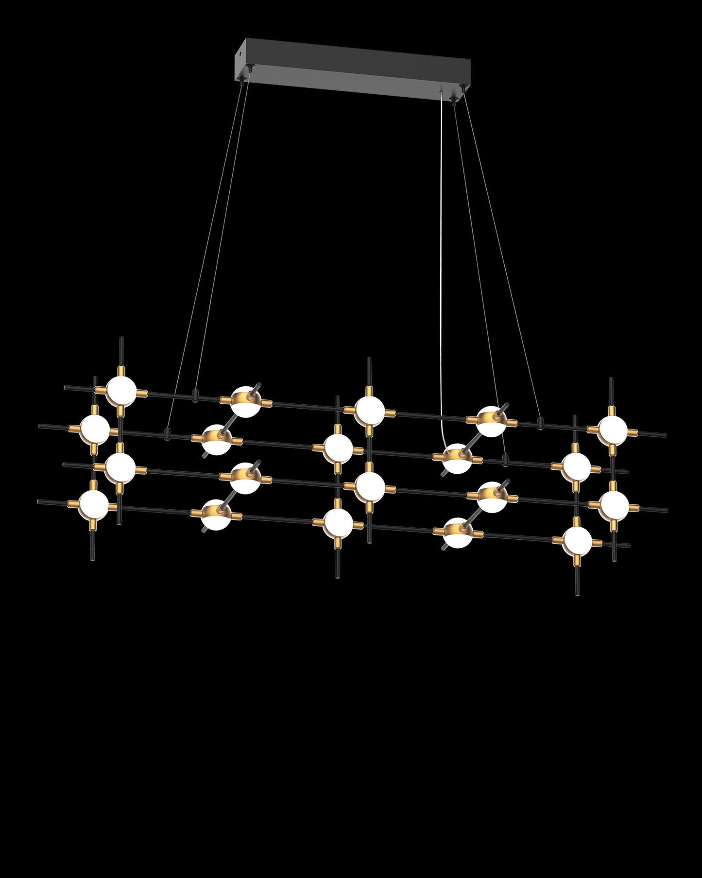 Molecular 20Lt Pendant Black With Gold Model B Light