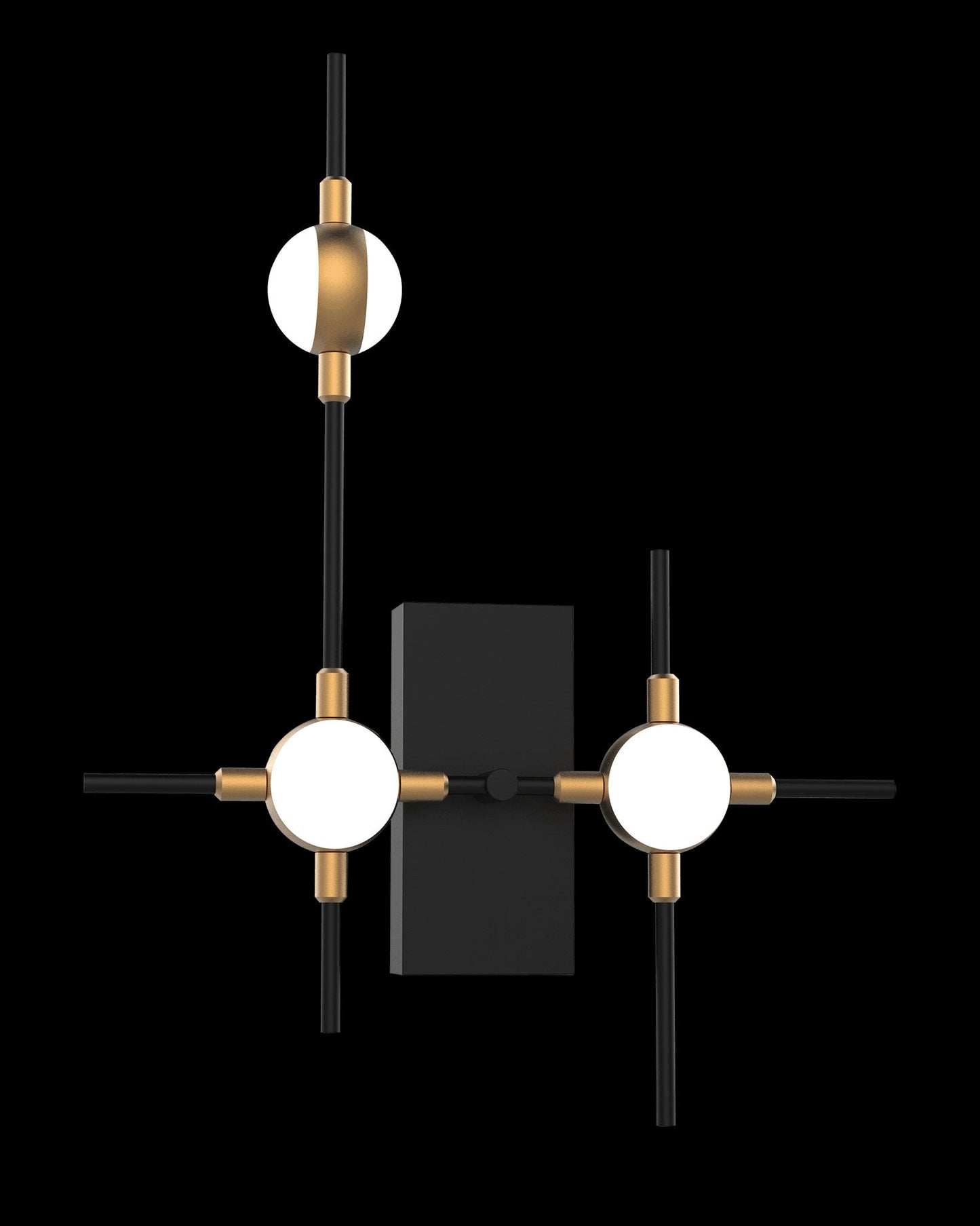Molecular 3Lt Wall Black With Gold Model A Light