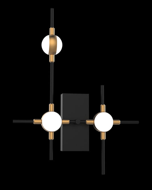 Molecular 3Lt Wall Black With Gold Model A Light