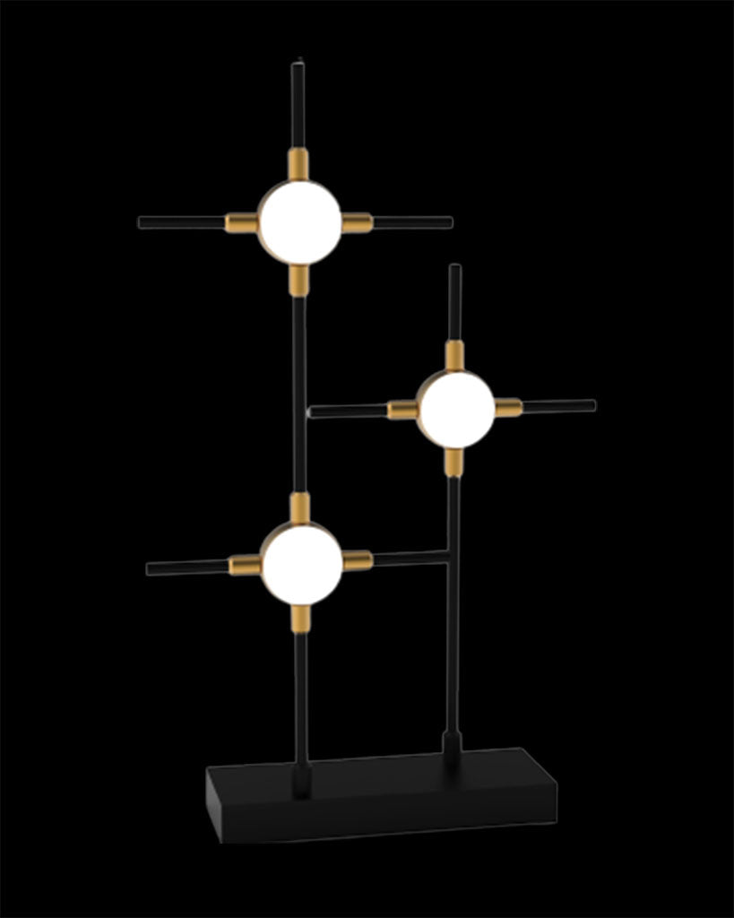 Molecular 3Lt Table Black With Gold Model C Light