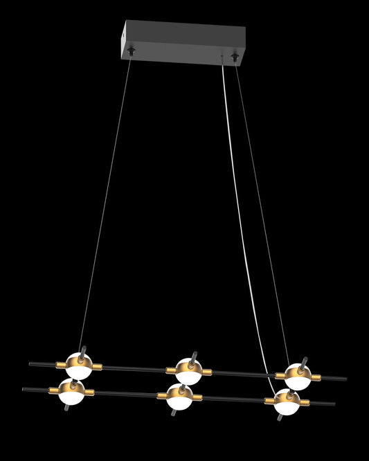 Molecular 6Lt Pendant Black With Gold Model A Light