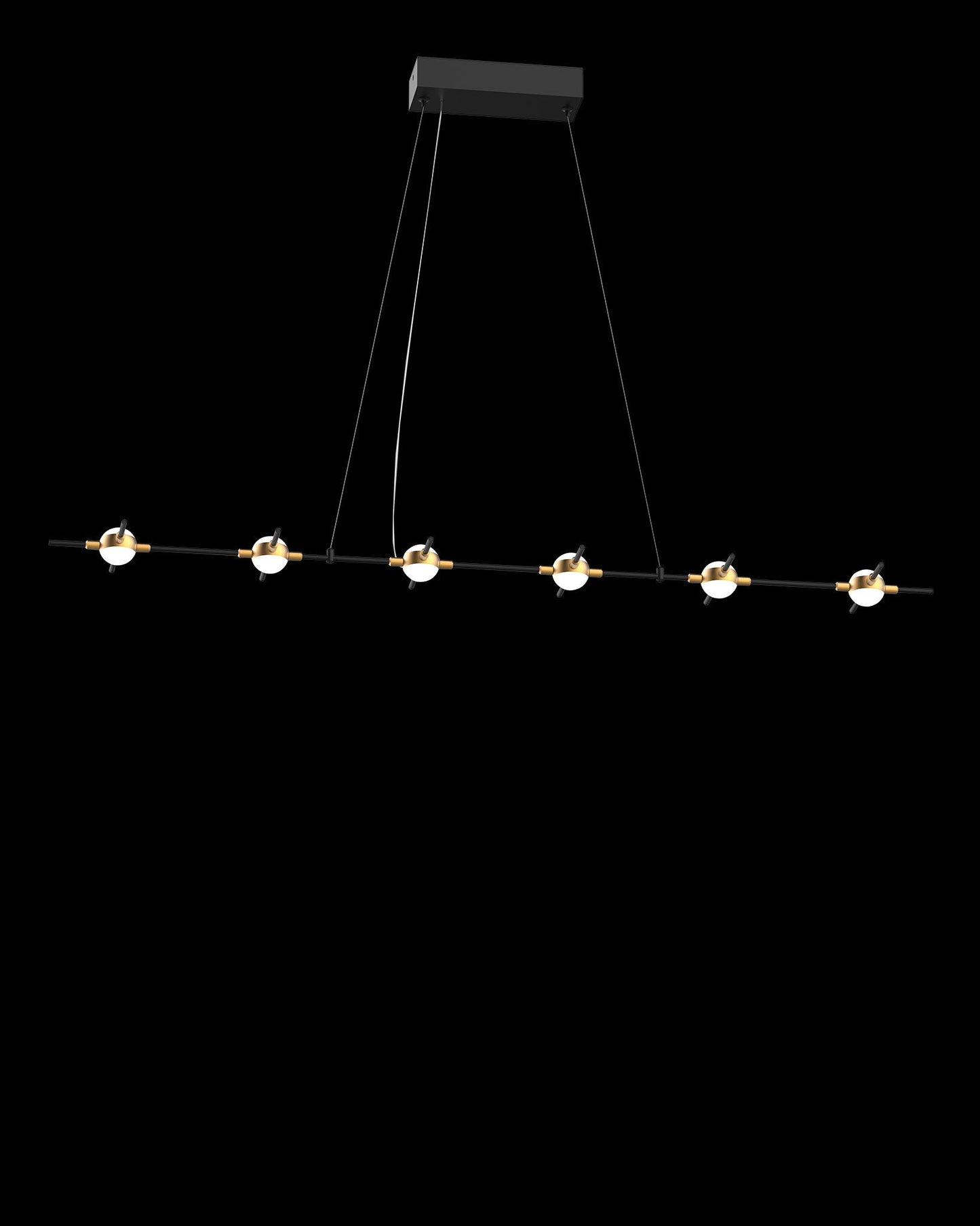 Molecular 6Lt Pendant Black With Gold Model C Light