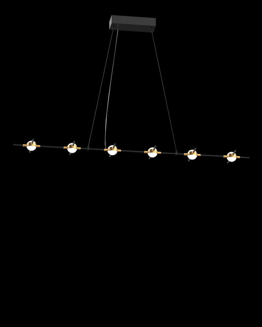 Molecular 6Lt Pendant Black With Gold Model C Light