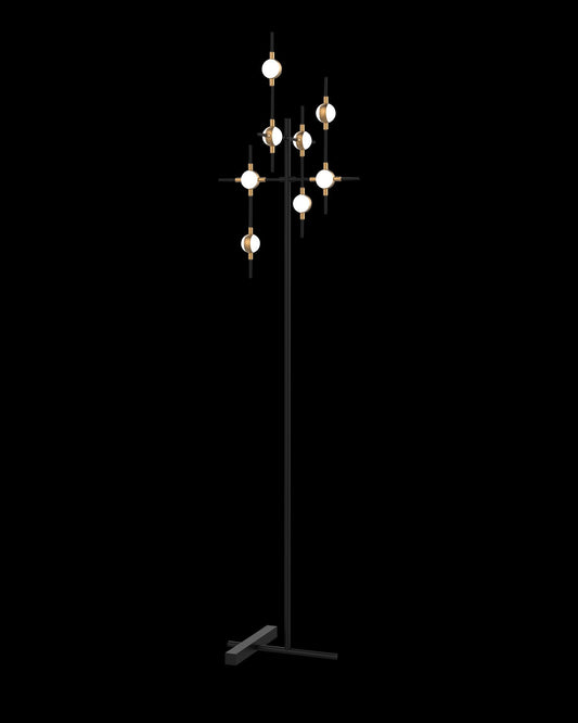 Molecular 8Lt Floor Lamp Black With Gold Model A Light