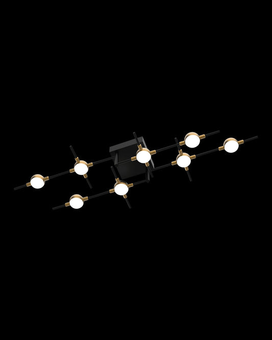 Molecular 8Lt Ceiling Black With Gold Model B Light