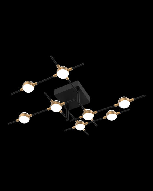 Molecular 8Lt Ceiling Black With Gold Model D Light