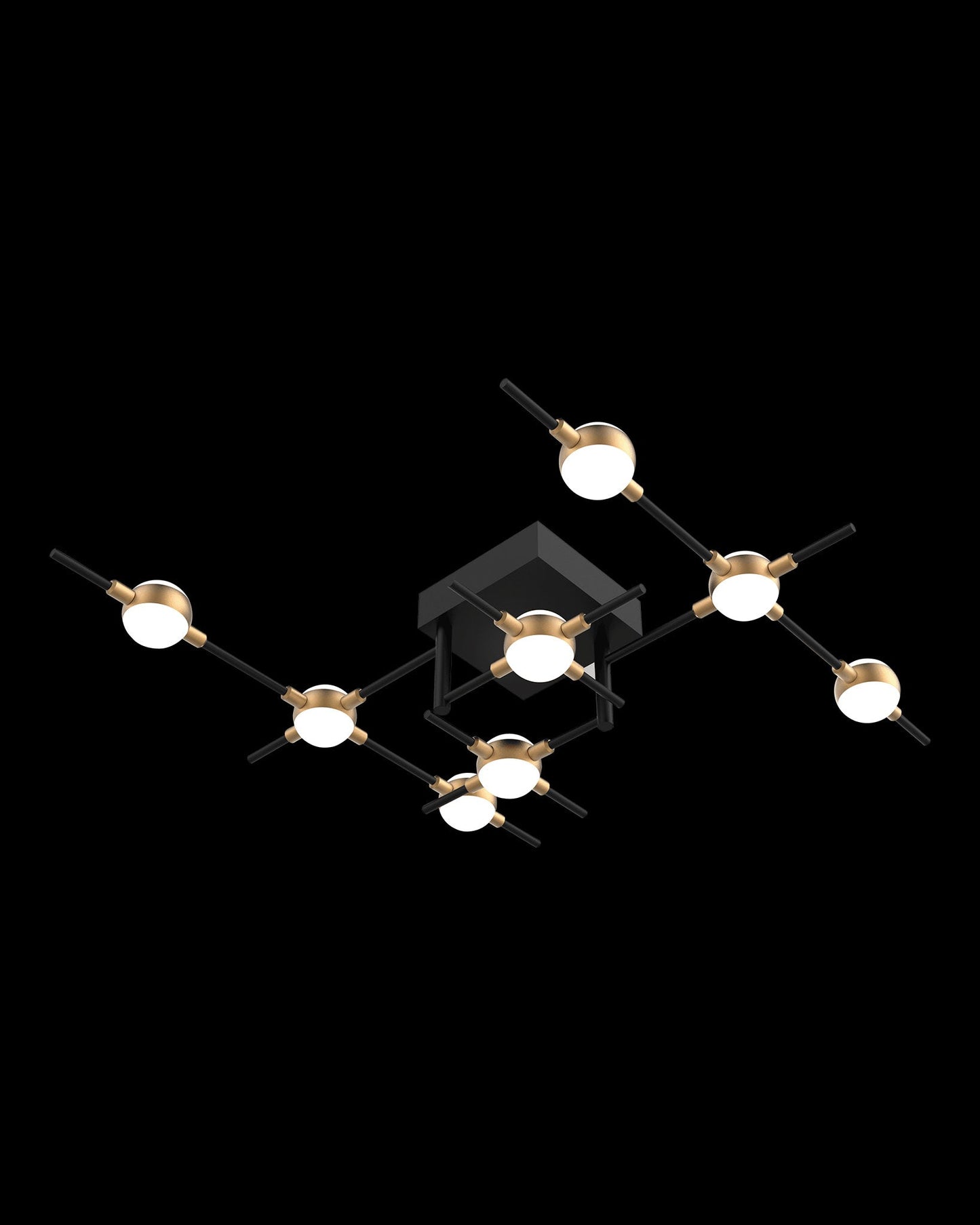 Molecular 8Lt Ceiling Black With Gold Model E Light