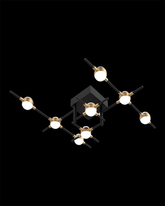 Molecular 8Lt Ceiling Black With Gold Model F Light