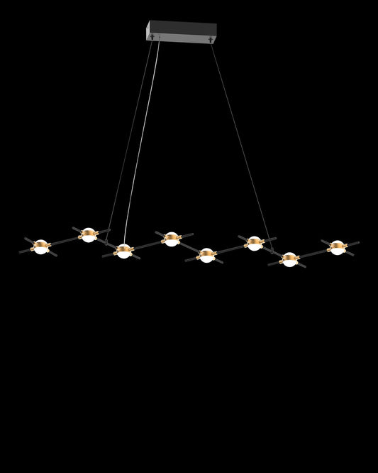 Molecular 8Lt Pendant Black With Gold Model D Light