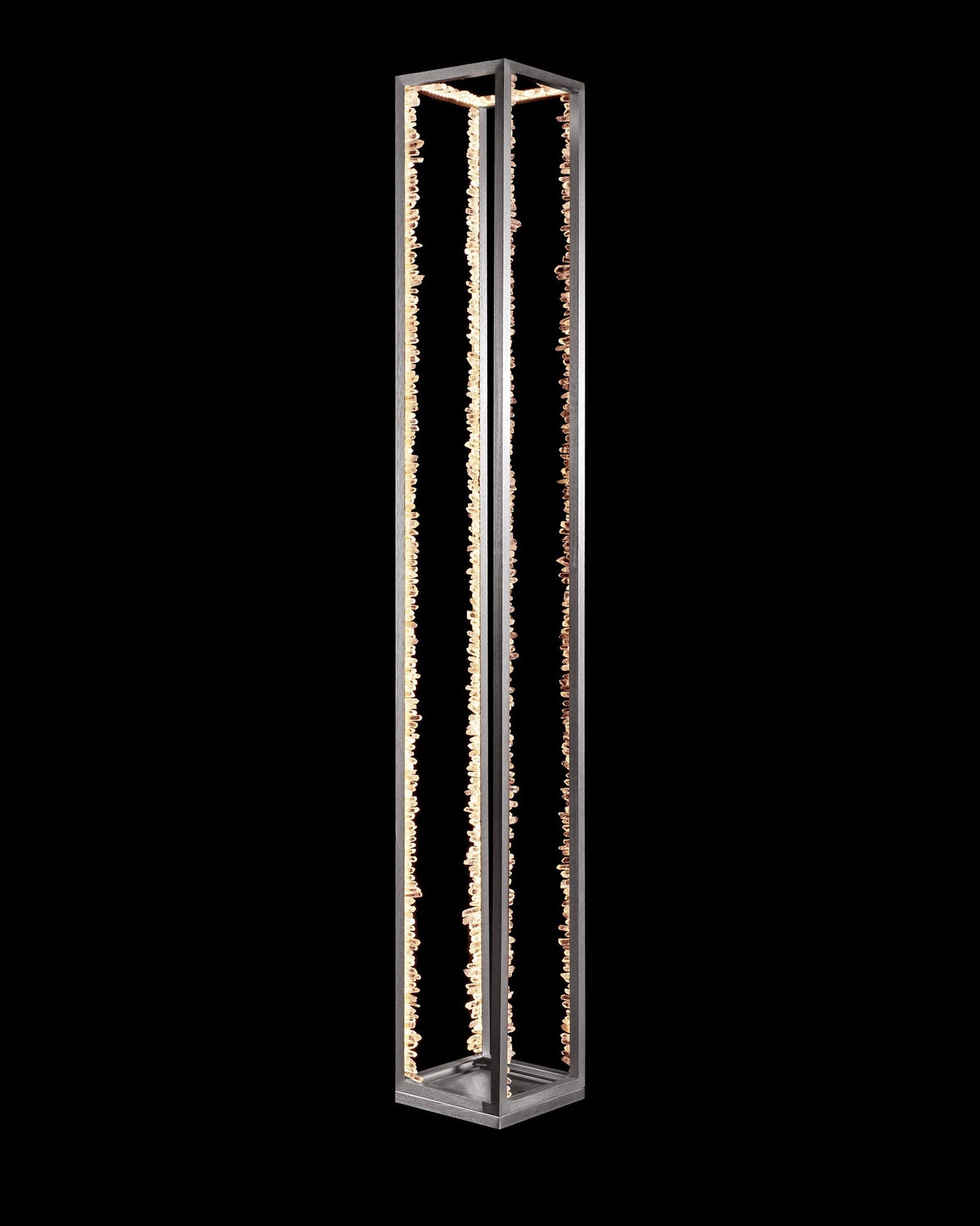 Quartz Retangular Floor Lamp Satin Nickel Light