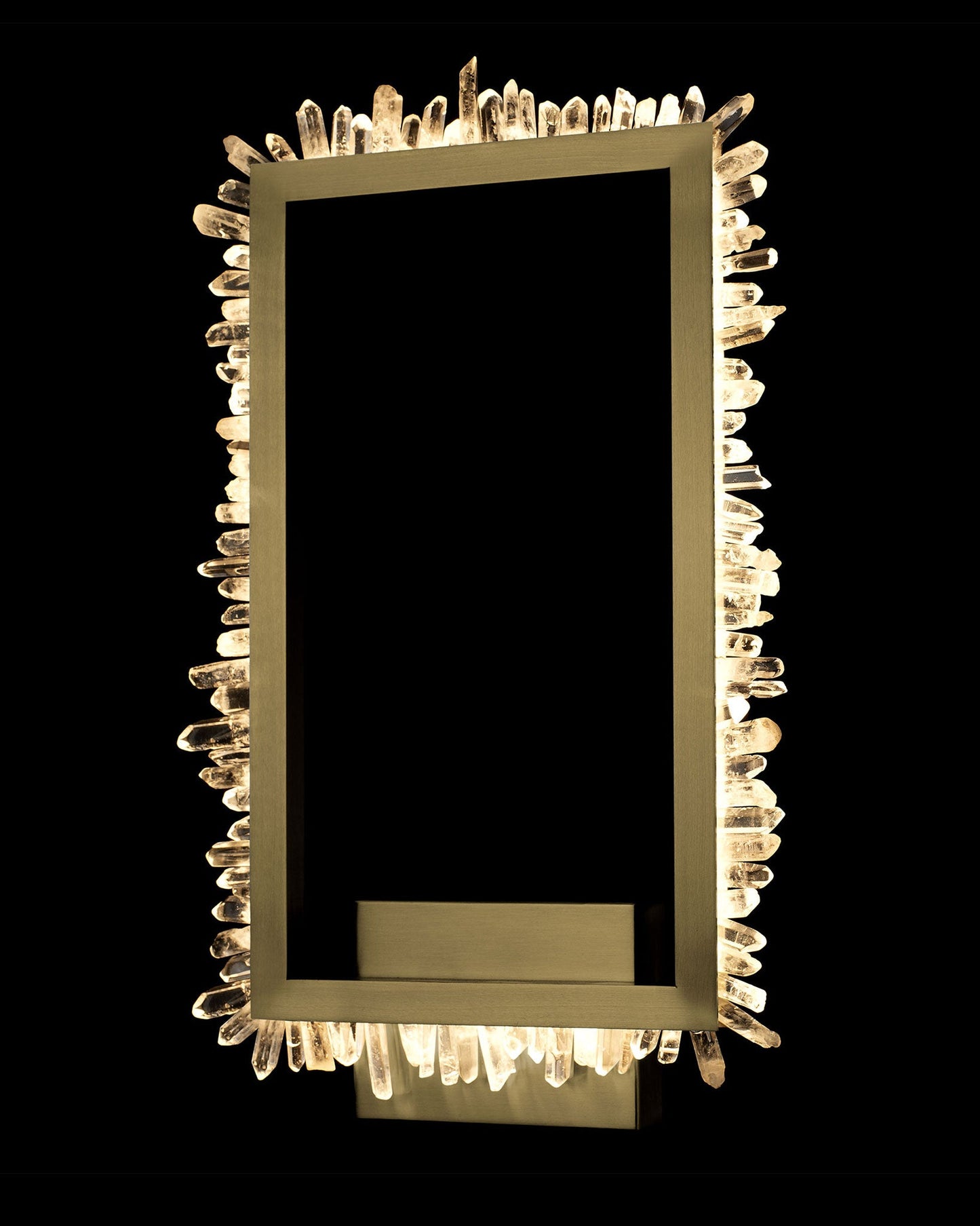 Quartz Retangular wall Light Satin Gold