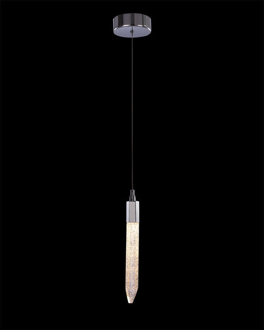 Shard Single Pendant Chrome Light