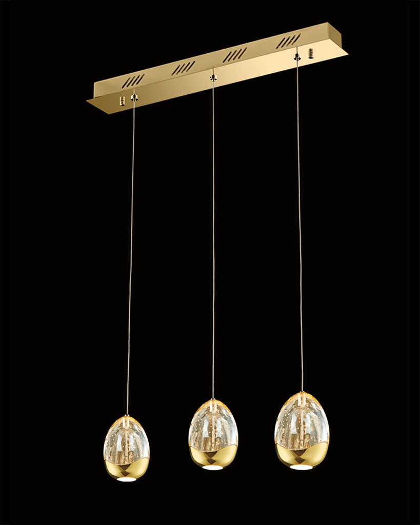 Terrene 3Lt Bar Pendant Gold Dimmable Light
