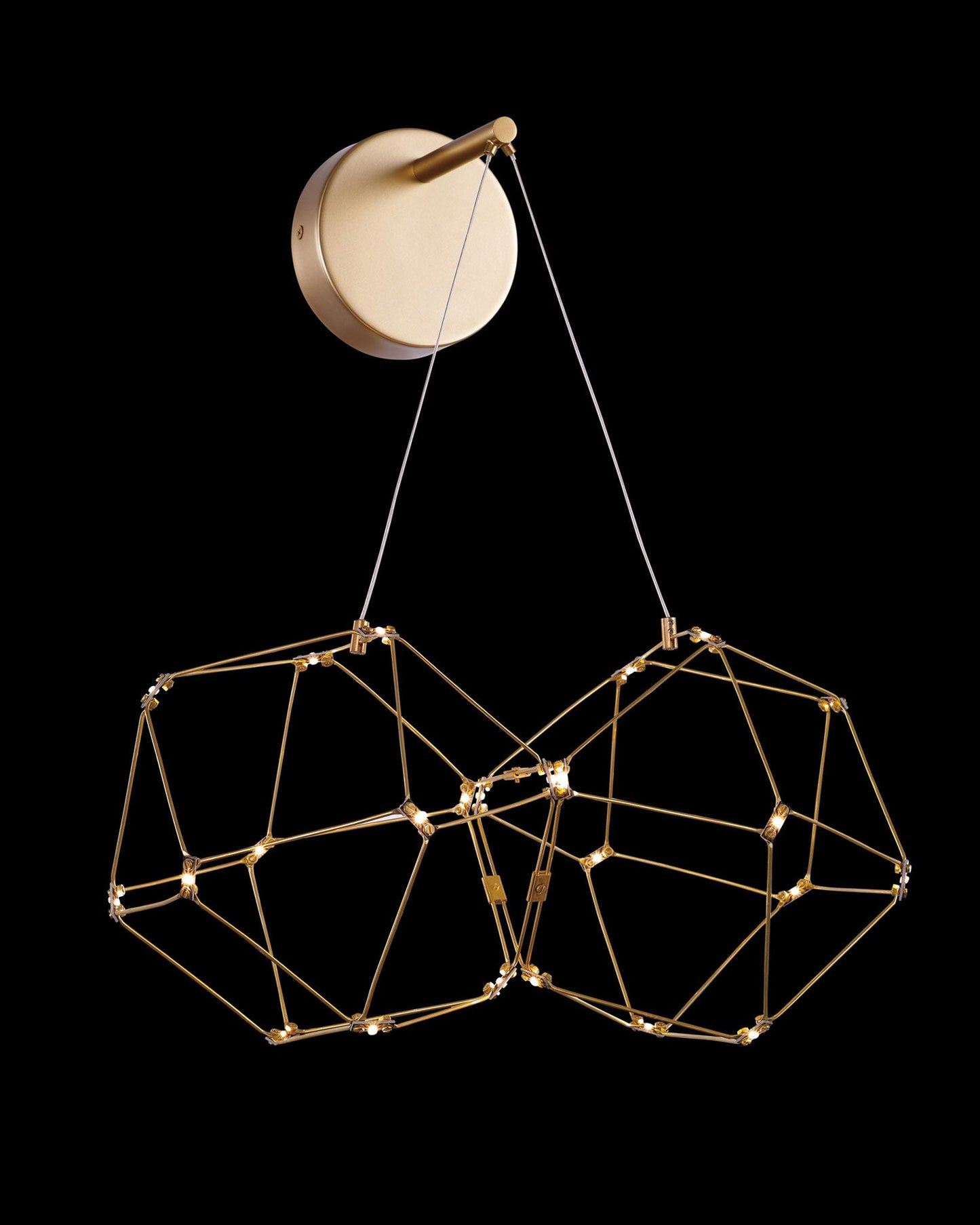 Lucciola Double Prism Wall Light Brass