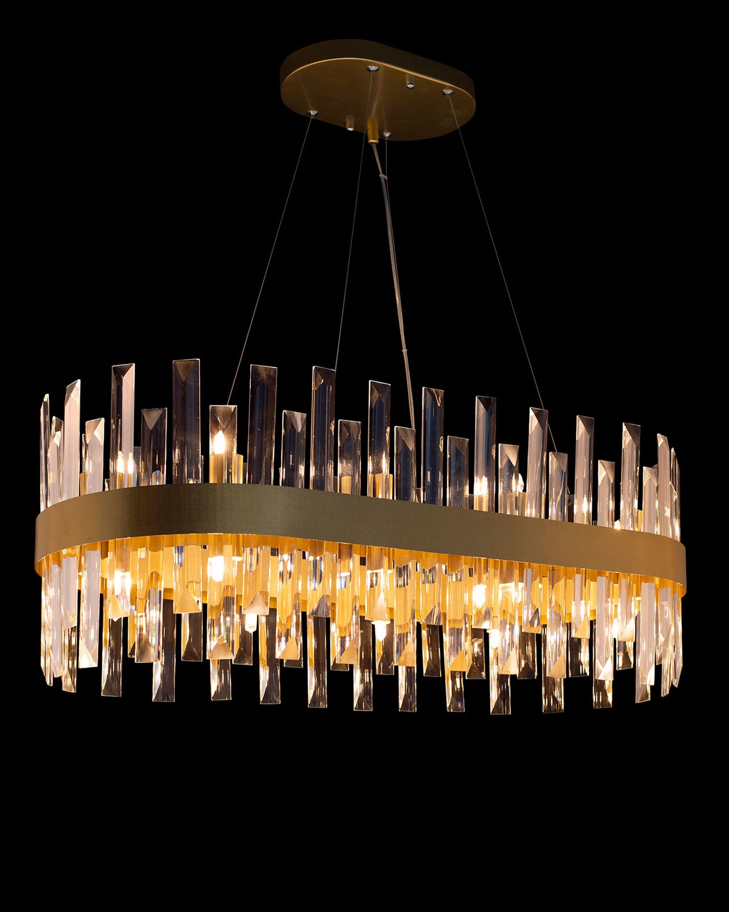 Zenna Oval Pendant Satin Gold Light