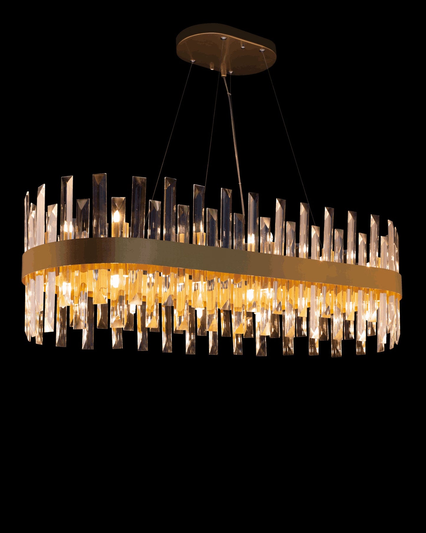 Zenna Large Oval Pendant Satin Gold Light