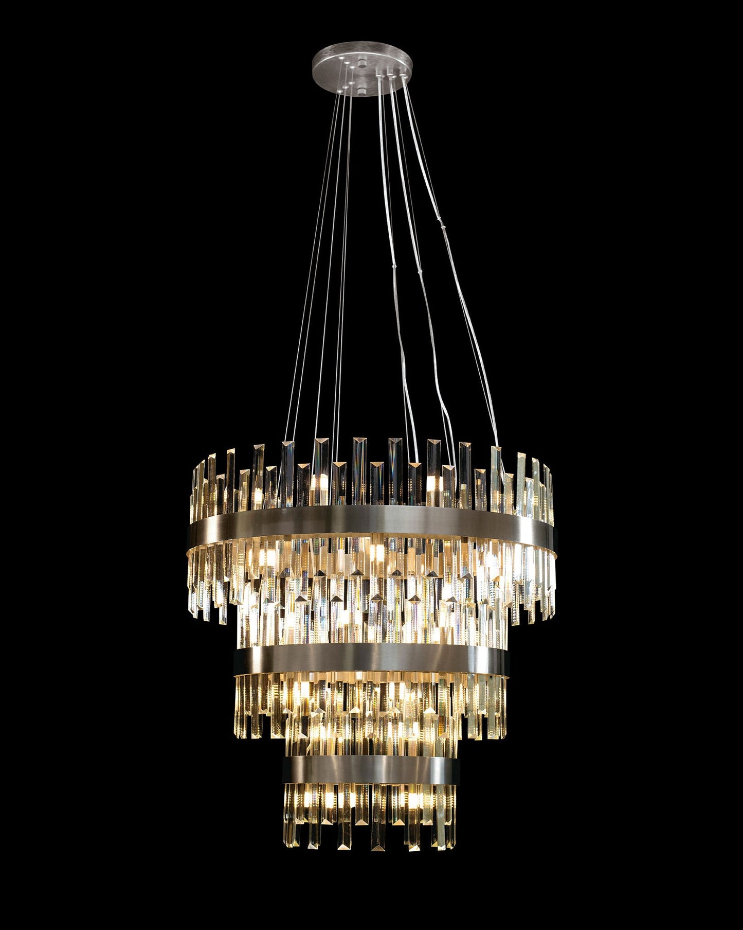 Zenna 3 Tiers pendant Satin Nickel Diam 75/55/35cm Light