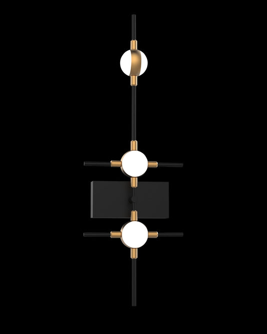 Molecular 3Lt Wall Black With Gold Model B Light