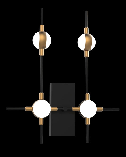 Molecular 4Lt Wall Black With Gold Model B Light
