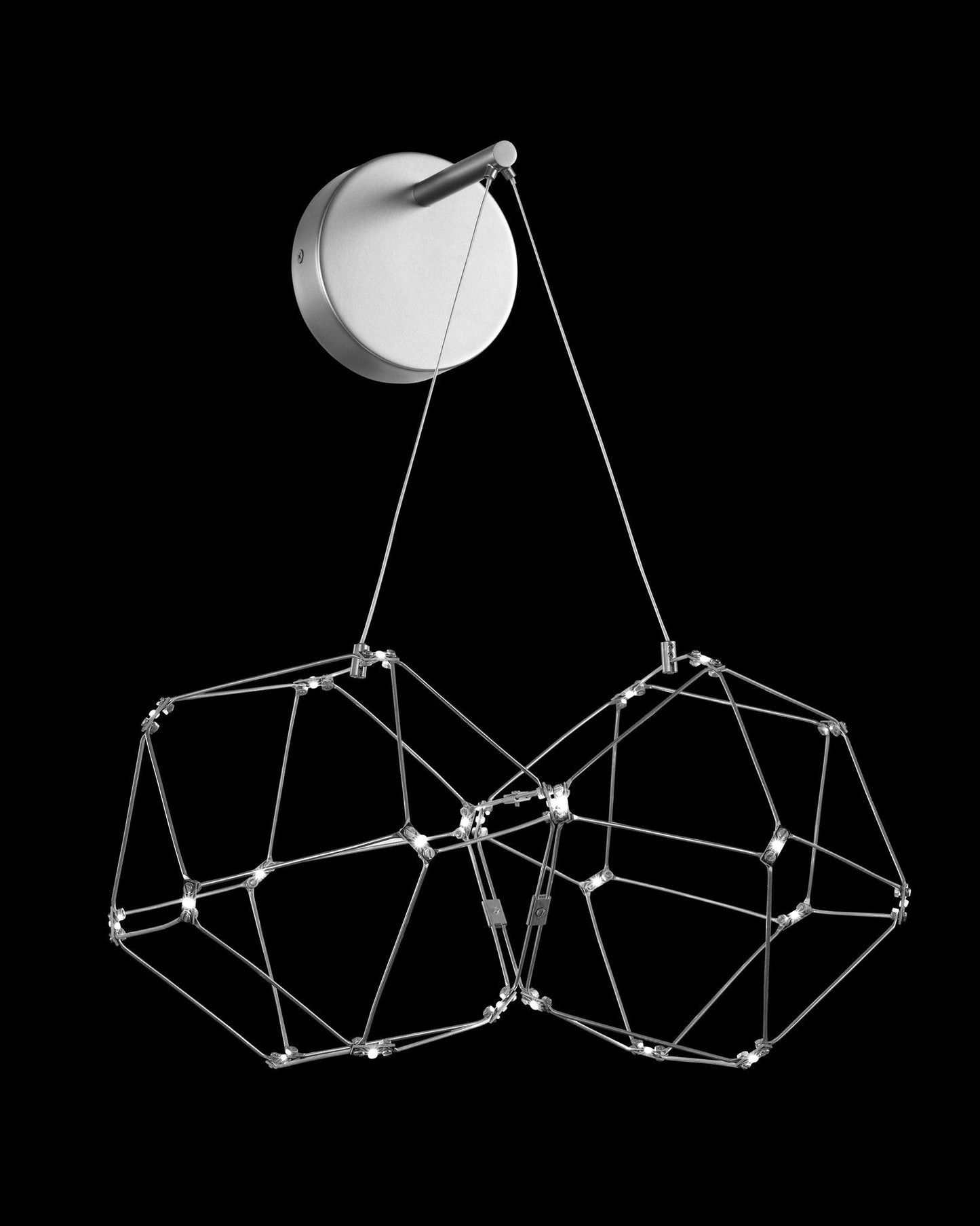 Lucciola Double Prism Wall Light Stainless Steel