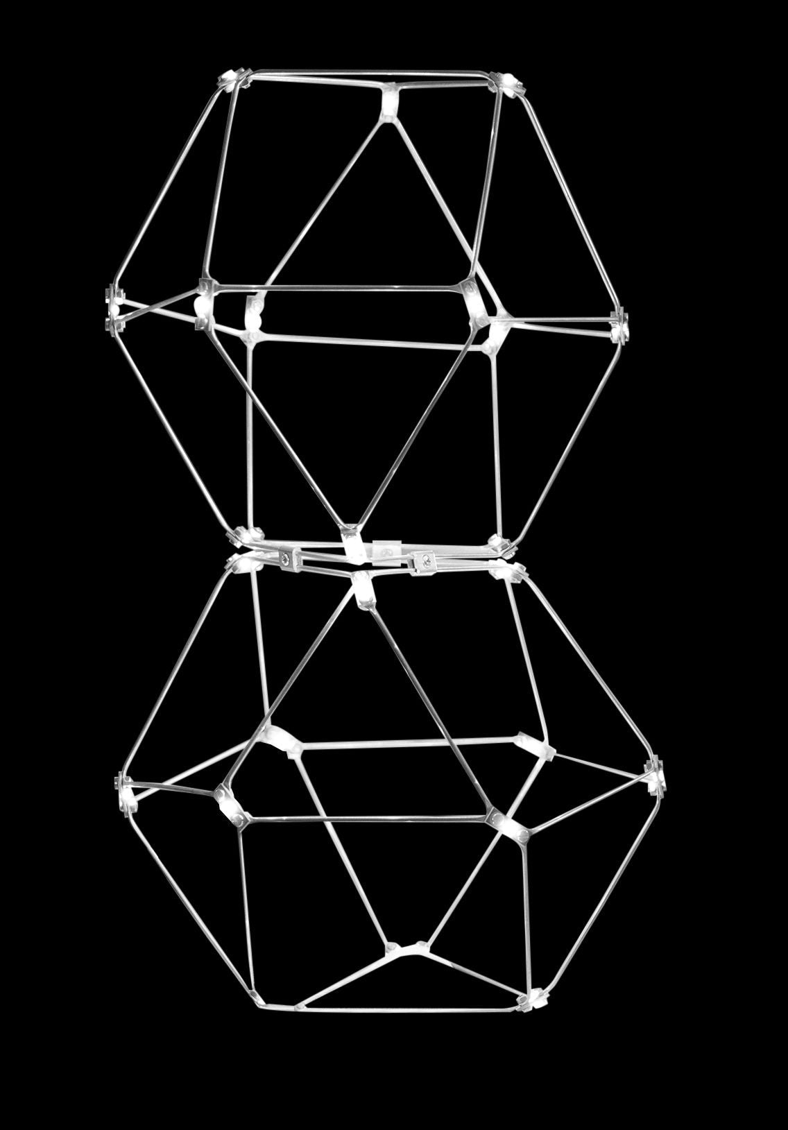 Lucciola Double Prism Table Lamp Stainless Steel Light