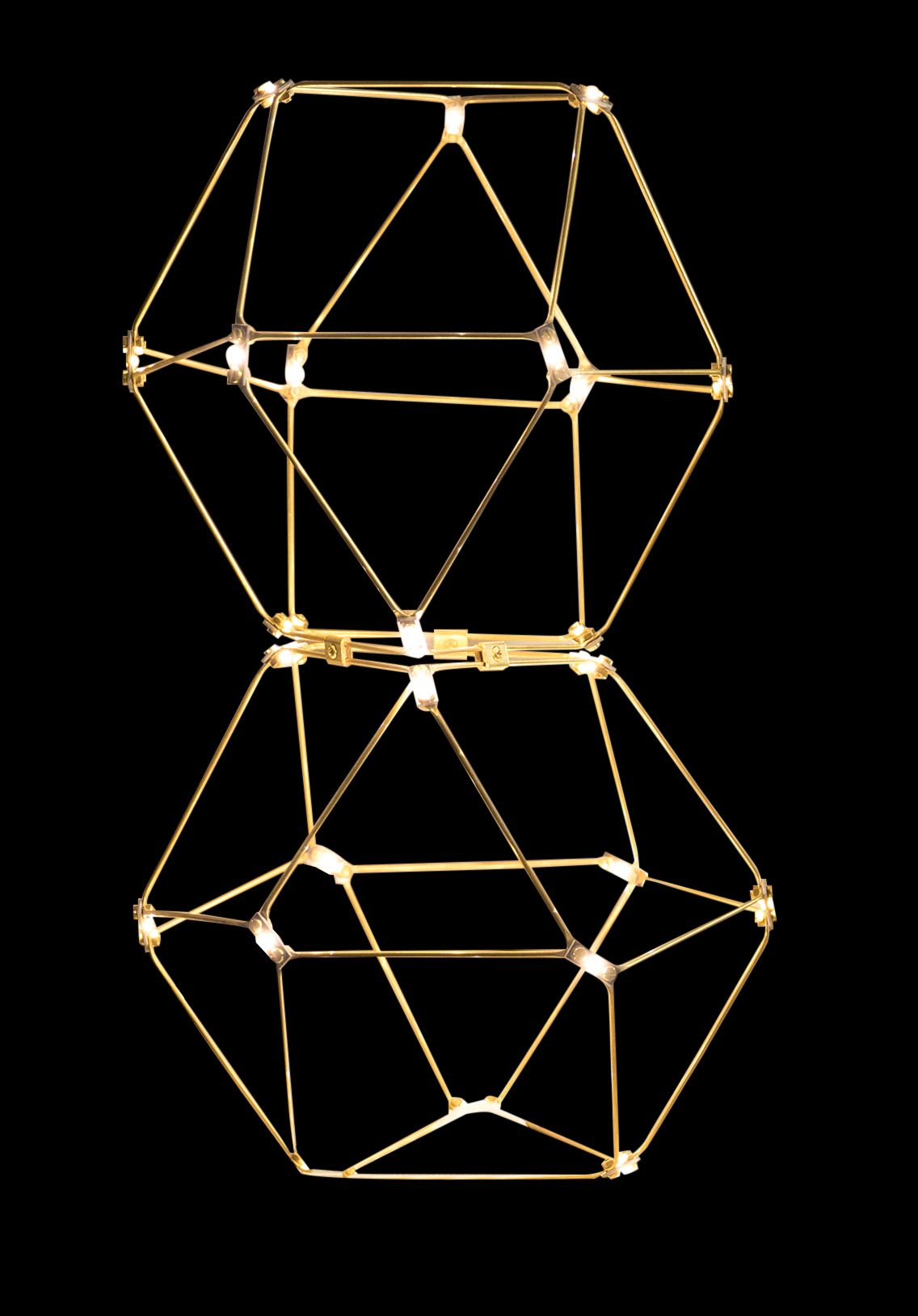 Lucciola Double Prism Table Lamp Brass Light