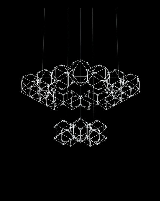 Lucciola 20 Prism 2 Tier Pendant Stainless Steel Light