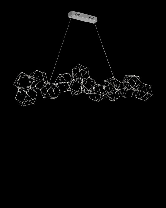 Lucciola 14 Prism Linear Pendant Stainless Steel Light