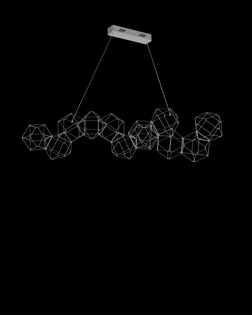 Lucciola 12 Prism Linear Pendant Stainless Steel Light