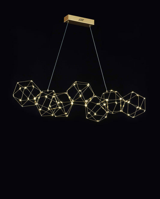 Lucciola 7 Prism Linear Pendant Stainless Steel Light