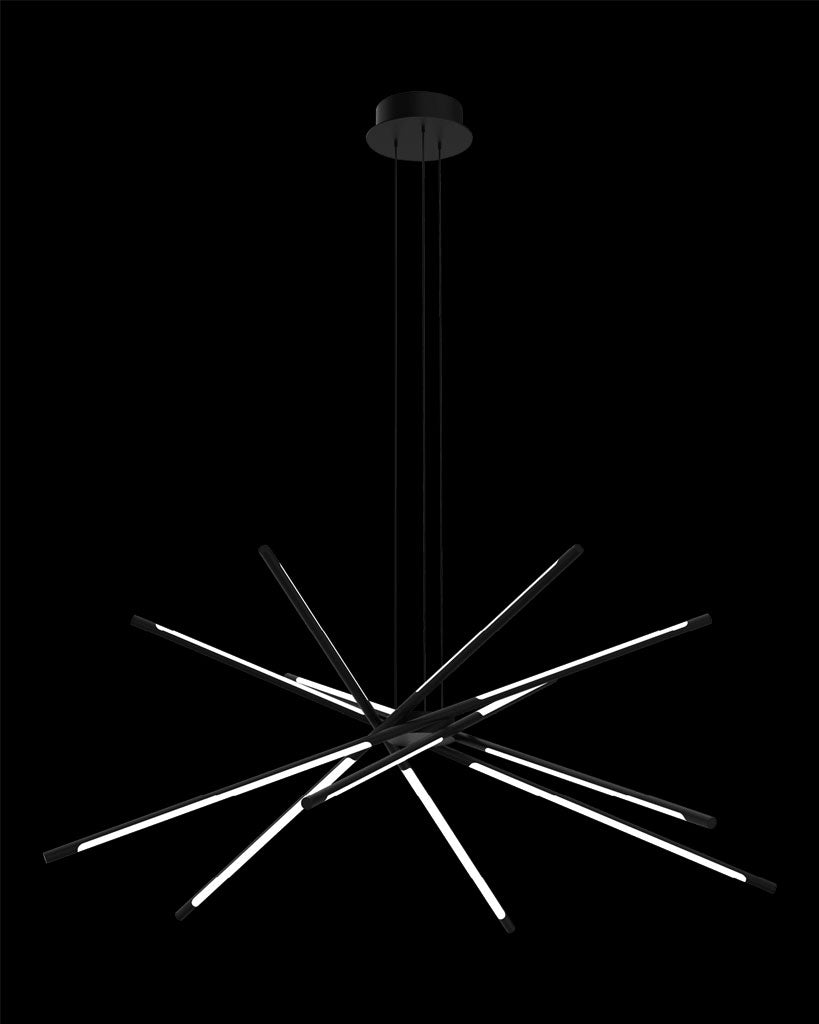 Tubular 12Lt Pendant Matt Black Model B Light