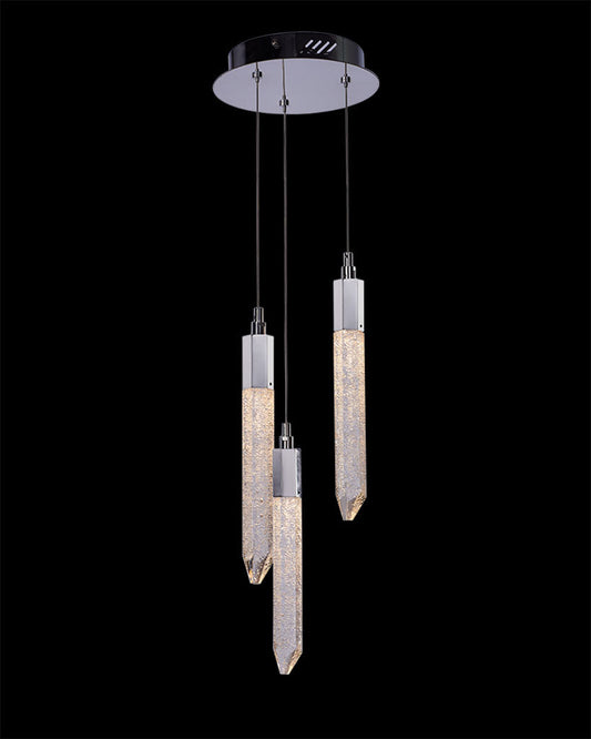 Shard 3Lt Round Pendant Chrome Light