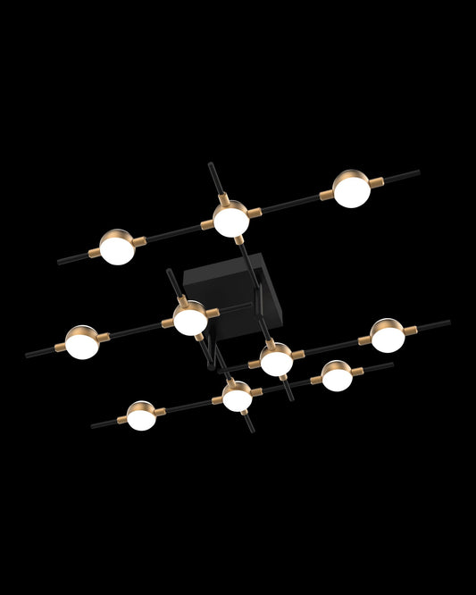 Molecular 10Lt Ceiling Black With Gold Model B Light