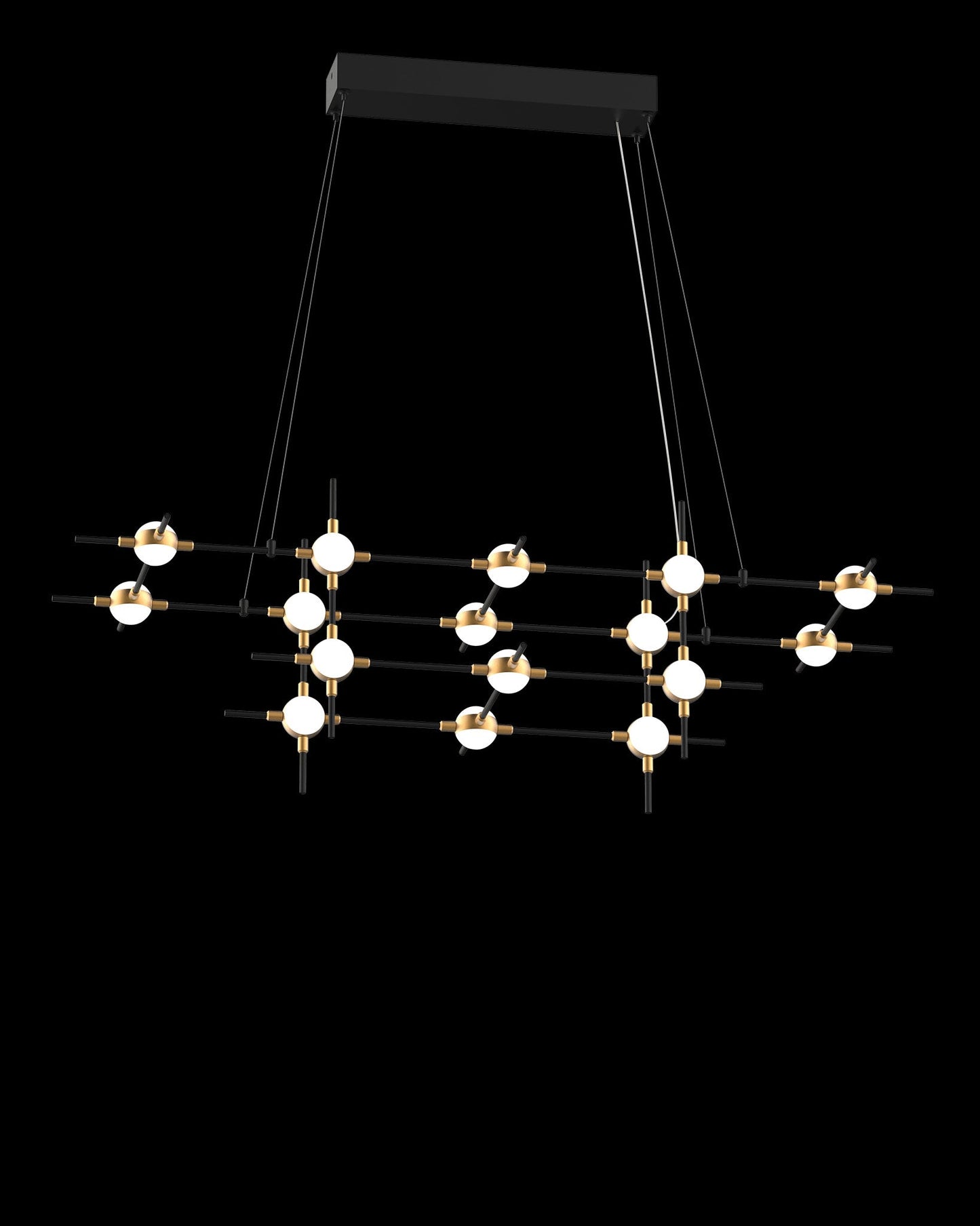 Molecular 16Lt Pendant Black With Gold Model C Light